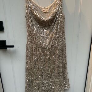 SO Shimmering Silver Mini Dress